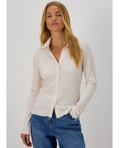 Ivory Textured Long Sleeve Shirt