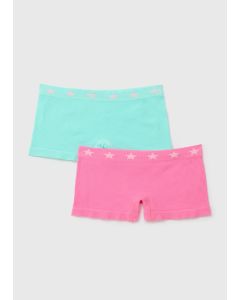 2 Pack Girls & Ribbed Boxer Shorts