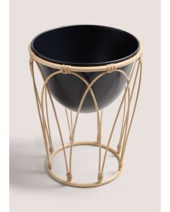 Cabana Metal Rattan Planter (27cm x 21cm x 21cm)