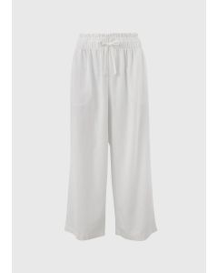 Linen Wide Leg Crop Trousers