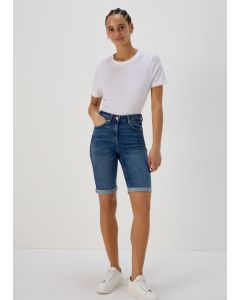 Papaya Denim Knee Shorts