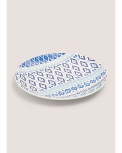 Indigo Geo Design Side Plate (19cm)-Blue/White