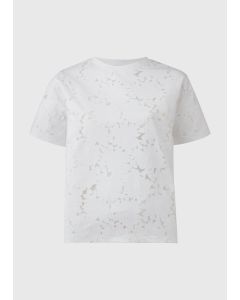  Floral Print Burnout T-Shirt