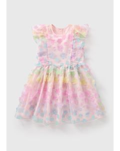 Girls Tie Dye 3D Flower Dress