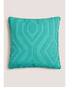 Geometric Pattern Cushion Teal-Blue-One Size