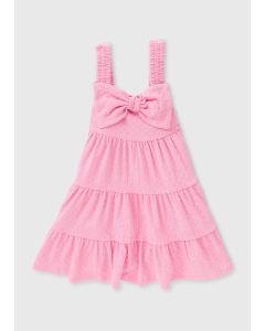 Girls Bow Detail Crinkle Tiered Dress