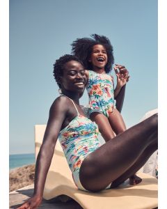 Girls Beach Print Swimsuit