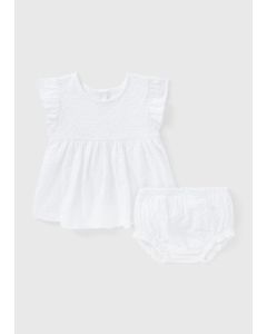 Baby EmbroideJersey Dress & Knickers Set