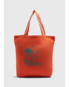 Printed Beach Bag-Orange-One Size