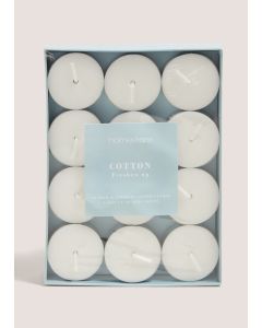 24 Pack Cotton Tealights-White-One Size