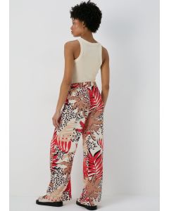 Scarf Print Wide Leg Trousers