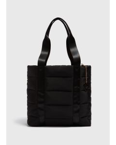 Girls Quilted Tote Bag-Black-One Size