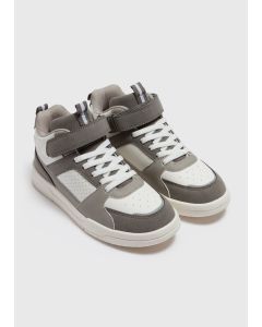 Boys High Top PU Trainers