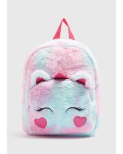 Girls Faux Fur Unicorn Backpack-Purple-One Size