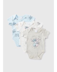 Disney 3 Pack Baby Stitch Bodysuits