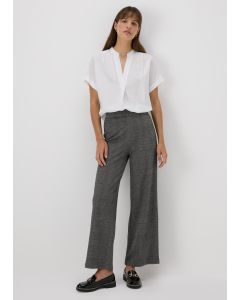 Et Vous Check Ponte Wide Leg Trousers