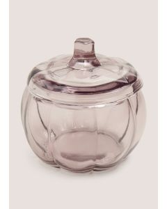 Glass Pumpkin Storage Jar (11Cmx12Cm)-Clear