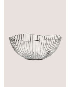 Chrome Fruit Bowl (28cm x14cm)-Silver