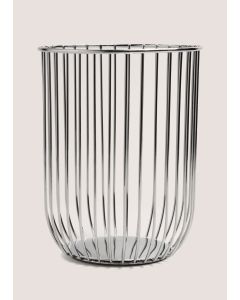 Chrome Utensil Pot (20cm x 15cm)-Silver