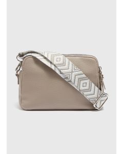 Compartment Cross Body Bag-Beige-One Size