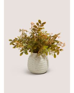 Autumn Plant In Ceramic Pot (13.5cmx12.5cmx47cm)-Off White