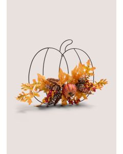 Hanging Metal Pumpkin Plant (95cmx39cmx16cm)-Orange