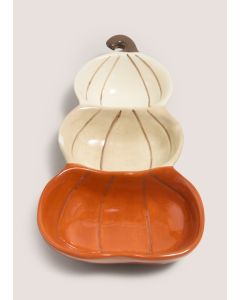 3 Tier Pumpkin Serve Dish-Orange-One Size