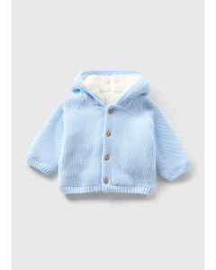 Baby Borg Lined Knitted Cardigan