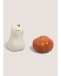 Pumpkin Salt And Pepper Shaker-Brown/White-One Size