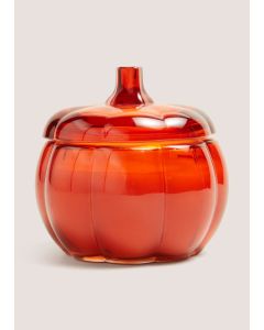 Glass Pumpkin Shaped Candle-Red-One Size