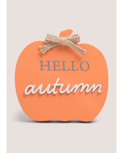 Pumpkin Wall Plaque (22x2x2cm)-Orange