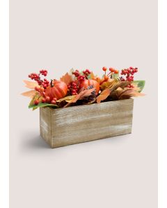 Autumn Wooden Trough Multi-Orange-One Size