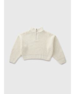 Girls Half Zip Knit Jumper