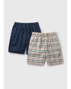 2 Pack Patterned Pyjama Shorts