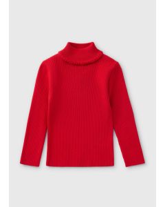 Girls Roll Neck Knitted Top