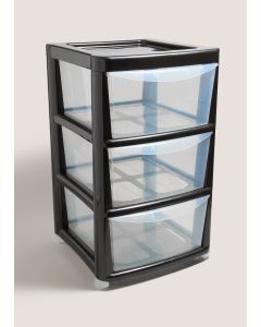 Large Plastic Drawer Tower (40cmx39cmx67cm)-Black