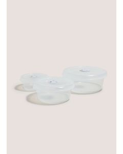 3 Pack Microwave Containers-Clear-One Size