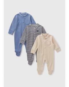 3 Pack Baby Sleepsuits