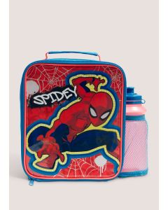 Marvel Spiderman Red Lunch Bag & Bottle-Red-One Size