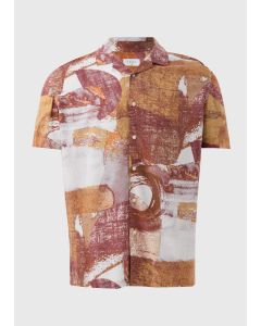 Peach Abstract Print Shirt