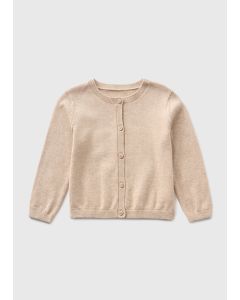 Girls Oatmeal Lightweight Cardigan