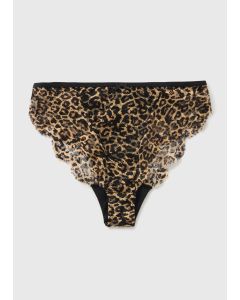 Leopard Lace High Leg Knickers