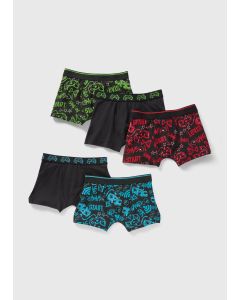 5 Pack Boys Gamer Trunks