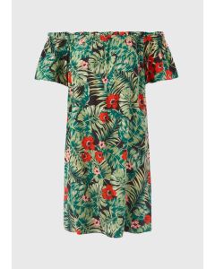 Floral Bardot Mini Dress