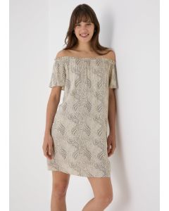 Patterned Bardot Dress