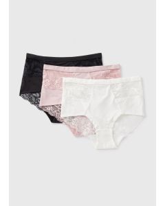 3 Pack Multicoloured Brushed Full Knickers