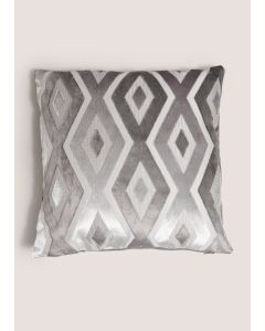 Crushed Velvet Diamond Cushion-Grey-One Size