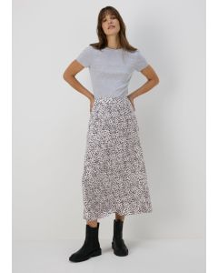 Spot Print Midi Skirt