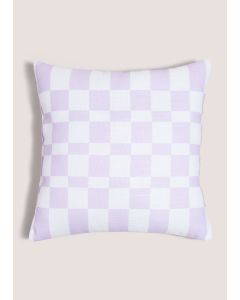 Checkerboard Reversible Cushion-Pink-One Size