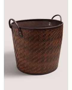 Dark Woven Urban Basket-Brown-One Size